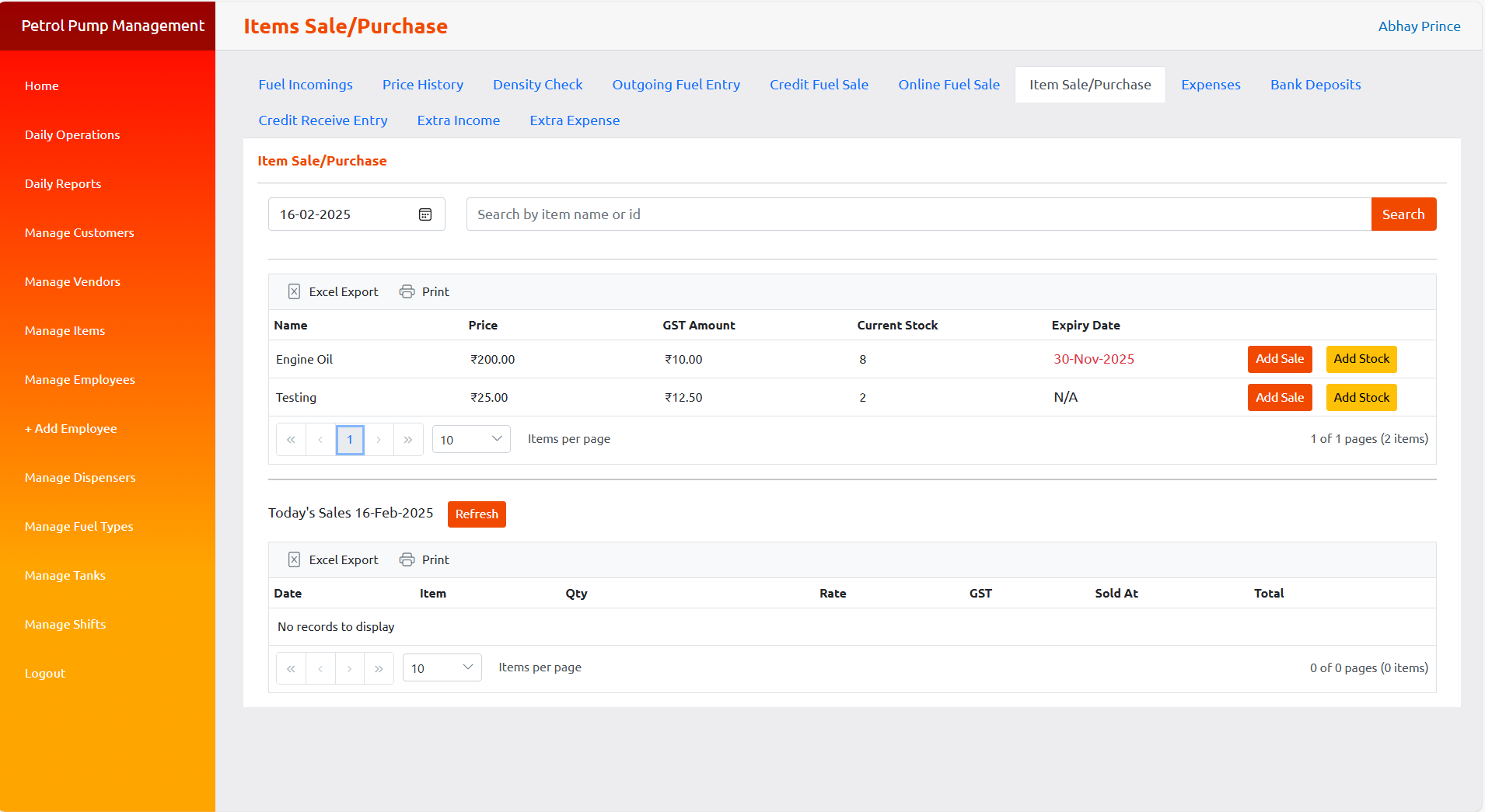 Fuel Pump Management